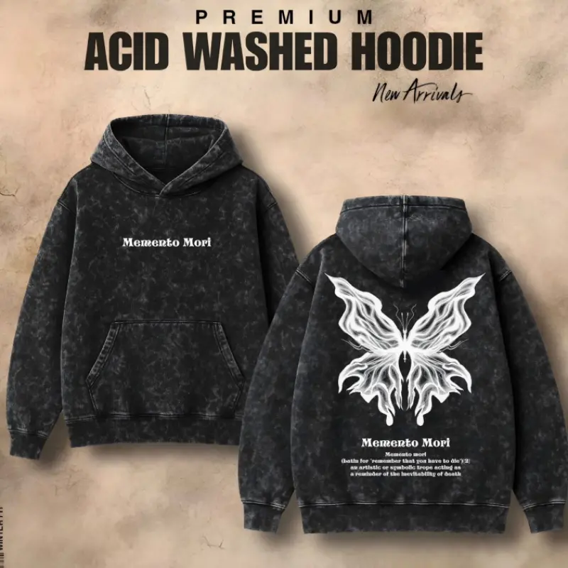 Printed Acid Wash Hoodies