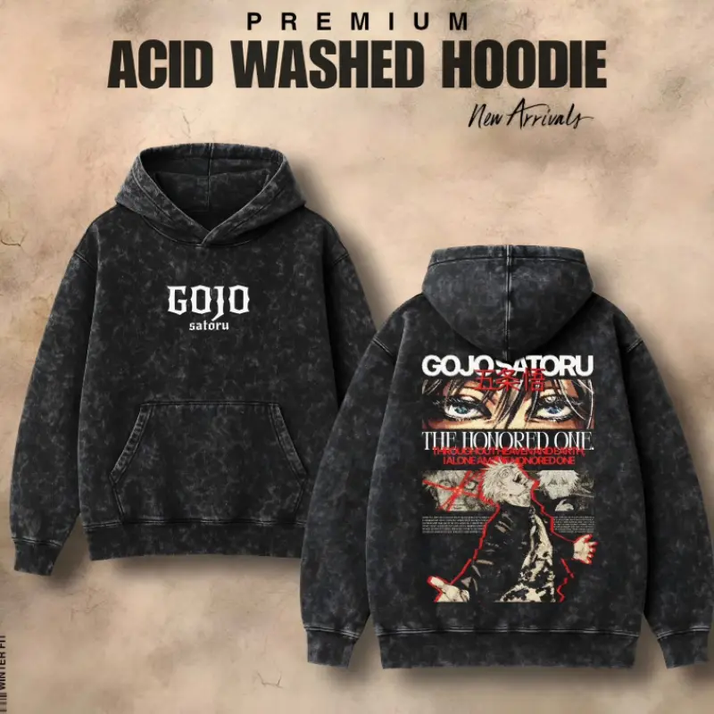 Printed Acid Wash Hoodies